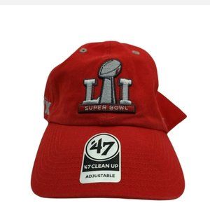 Super Bowl LI Hat Cap Strapback Red Patriots Falcons NFL Football 47' Brand NWT